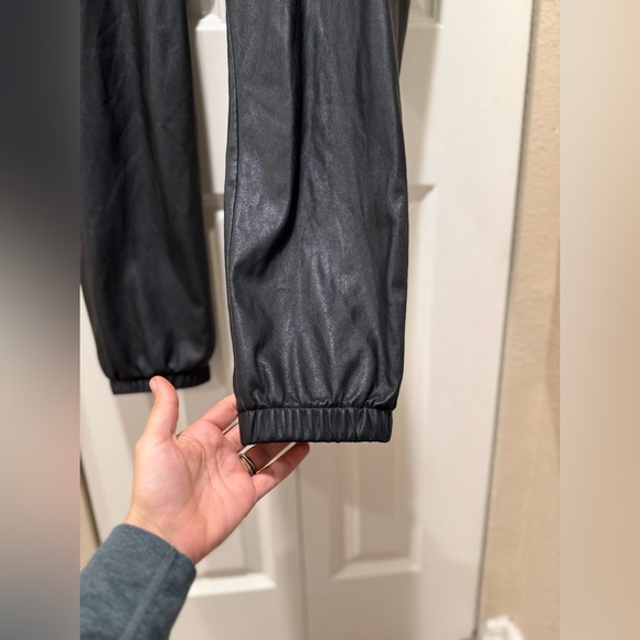 n:Philanthropy Scarlet Faux Leather Joggers Black , size Large - Picture 5 of 12